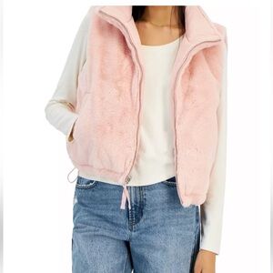 Planet Heart Reversible Juniors Quilted/faux fur Vest NWT